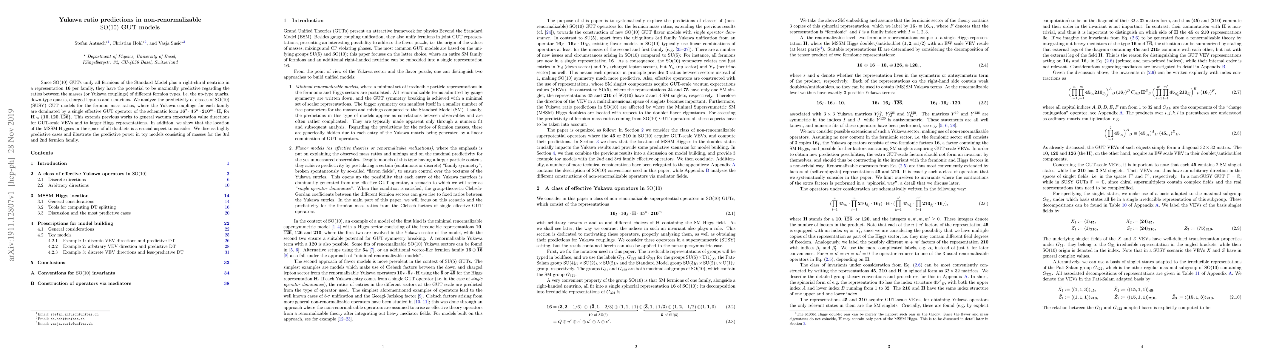 Thumbnail for Yukawa ratio predictions in non-renormalizable $\mathrm{SO}(10)$ GUT
  models