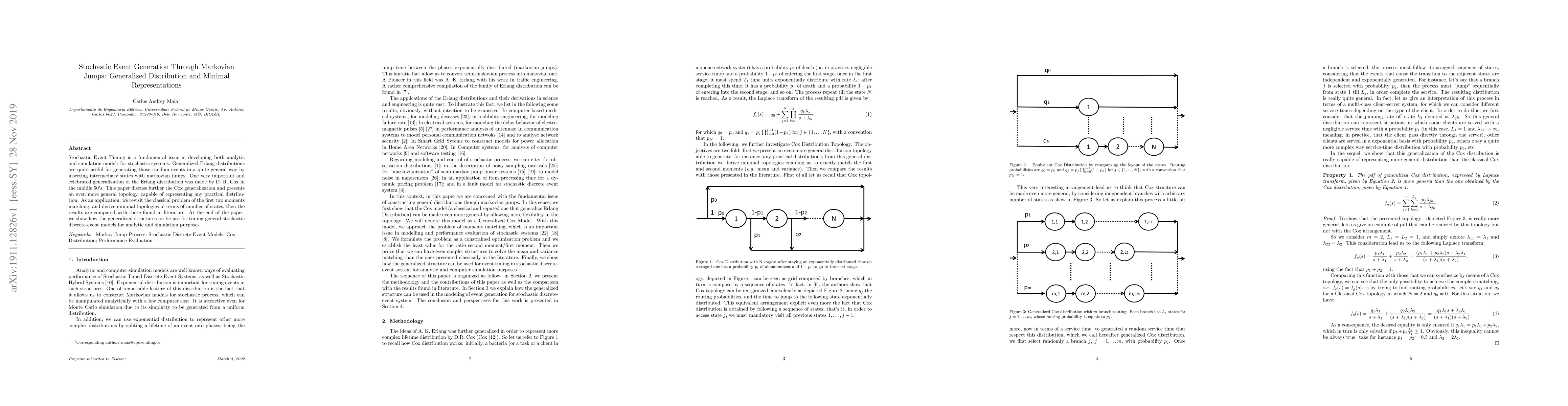Thumbnail for Stochastic Event Generation Through Markovian Jumps: Generalized
  Distribution and Minimal Representations