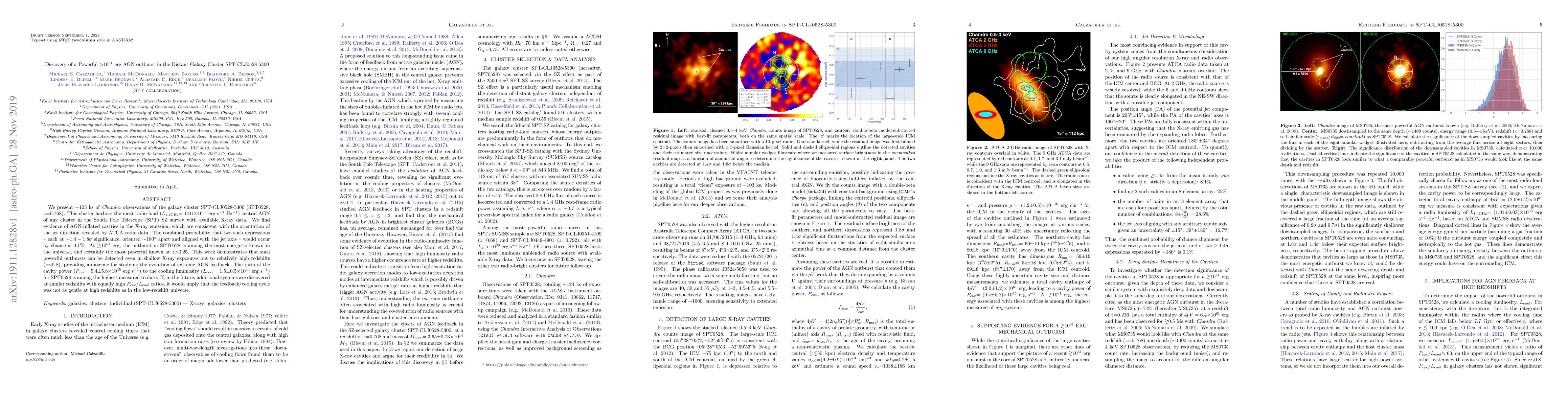 Thumbnail for Discovery of a Powerful >10^61 erg AGN Outburst in Distant Galaxy
  Cluster SPT-CLJ0528-5300