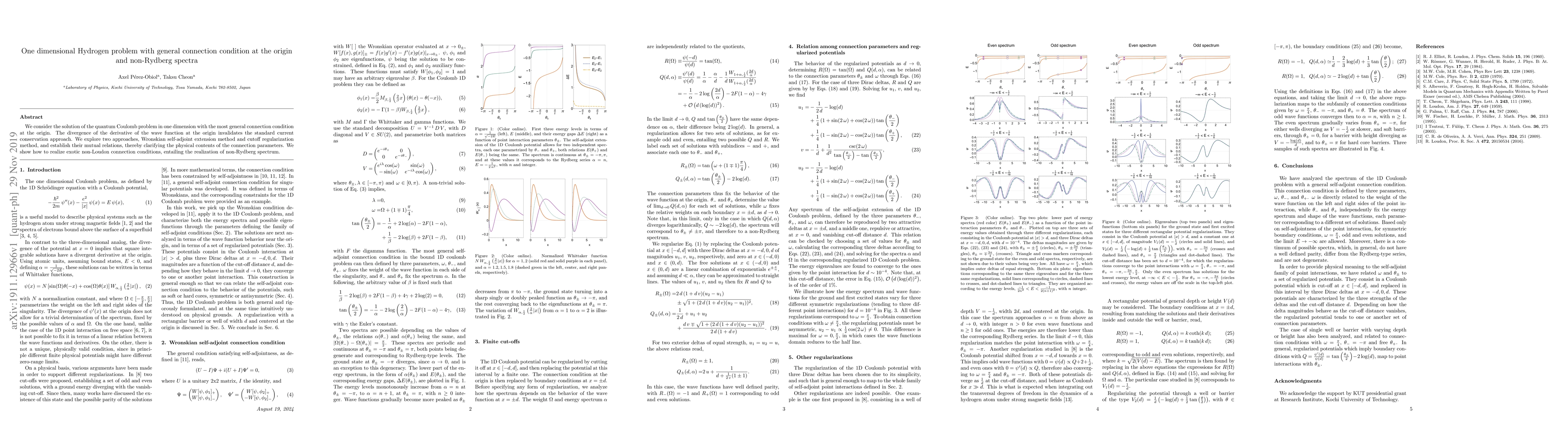 Thumbnail for One dimensional Hydrogen problem with general connection condition at
  the origin and non-Rydberg spectra