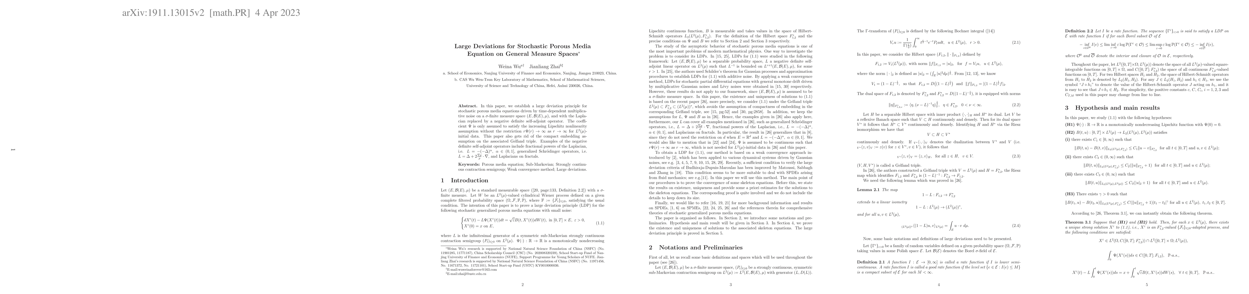Thumbnail for Large Deviations for Stochastic Porous Media Equation on General Measure
  Spaces