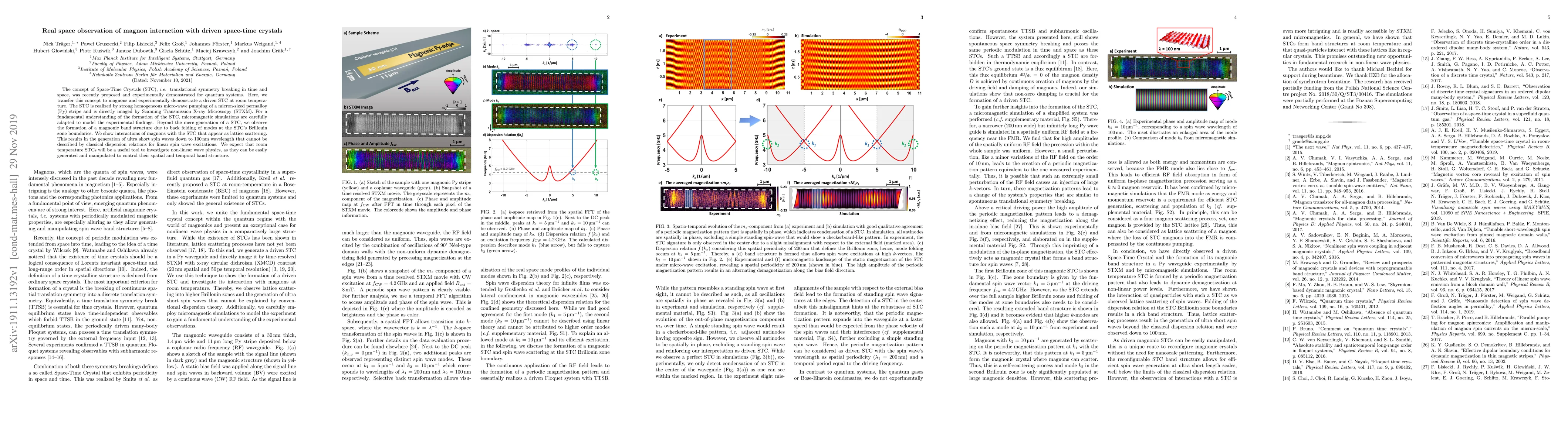 Thumbnail for Real space observation of magnon interaction with driven space-time
  crystals