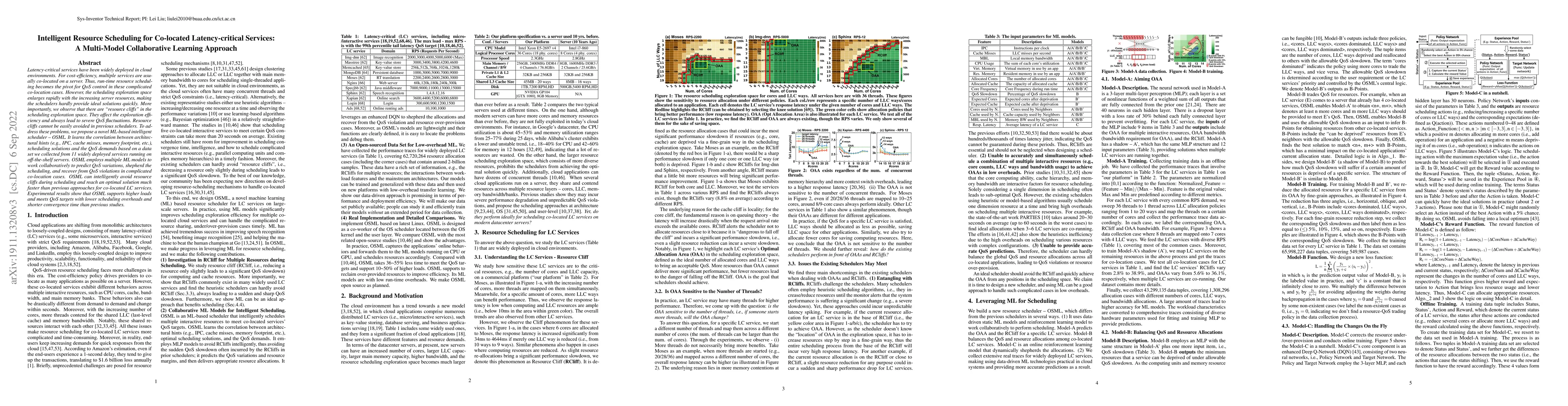 Thumbnail for Intelligent Resource Scheduling for Co-located Latency-critical
  Services: A Multi-Model Collaborative Learning Approach