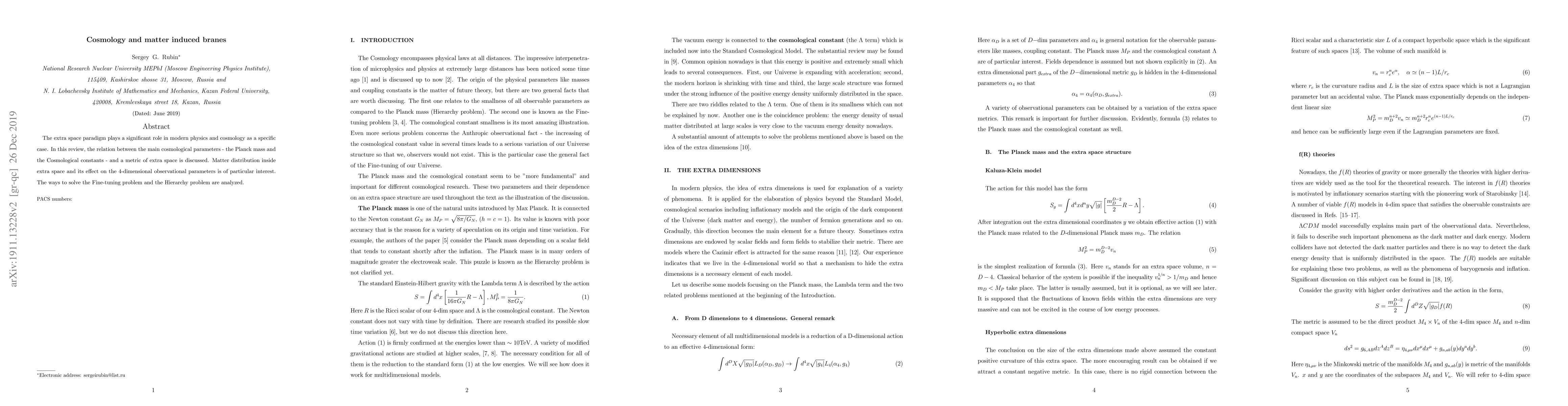 Thumbnail for Cosmology and matter induced branes