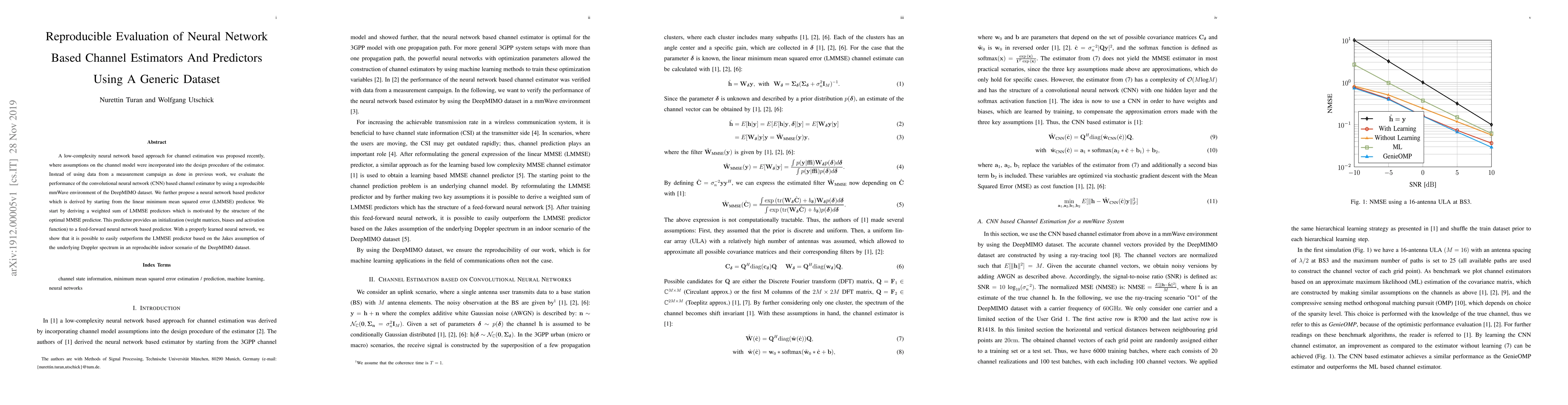 Thumbnail for Reproducible Evaluation of Neural Network Based Channel Estimators And
  Predictors Using A Generic Dataset