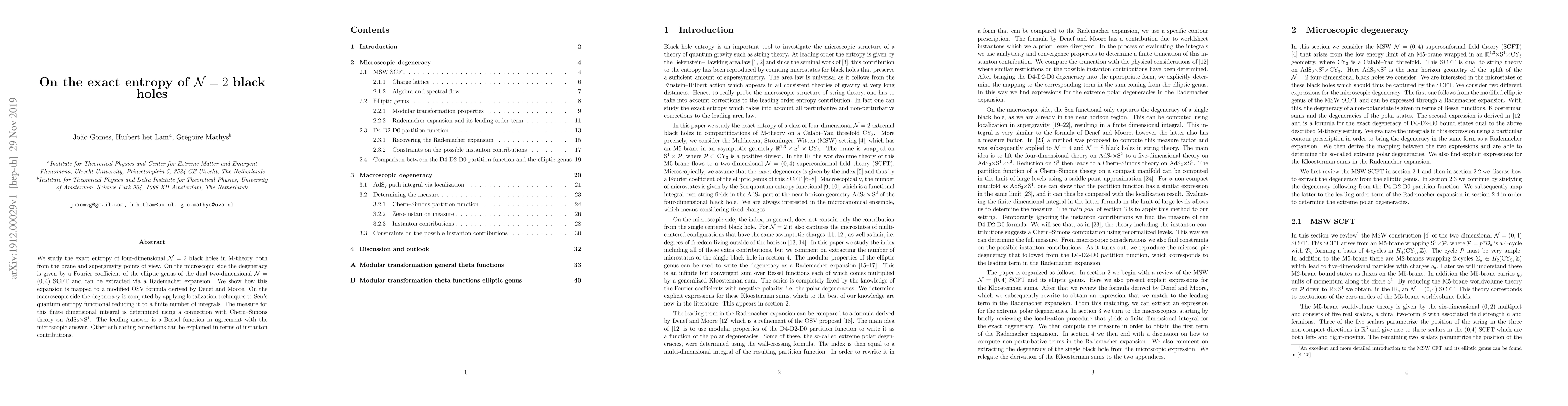 Thumbnail for On the exact entropy of $\mathcal{N}=2$ black holes