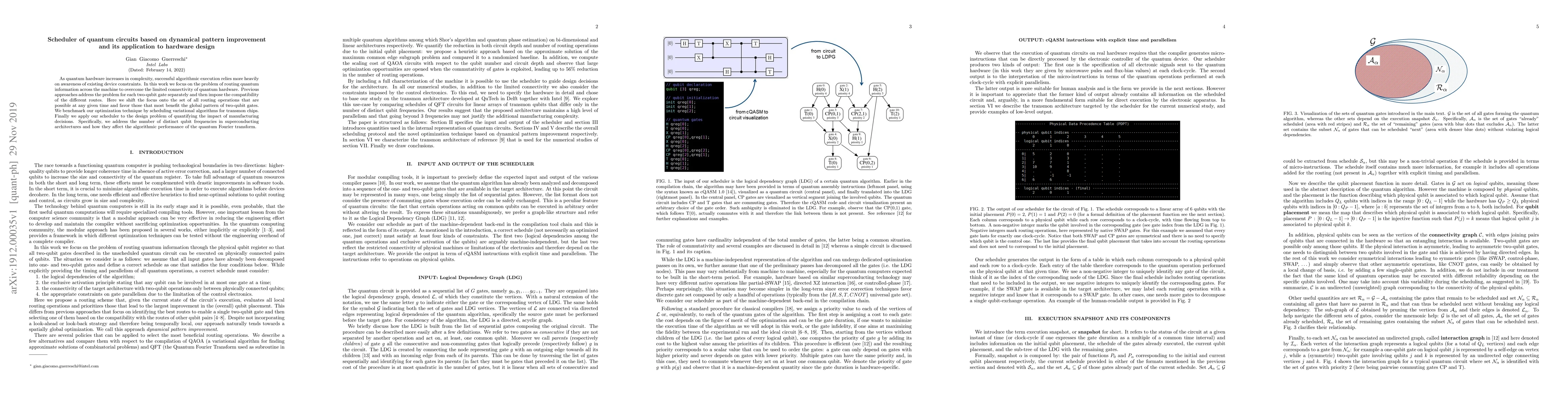 Thumbnail for Scheduler of quantum circuits based on dynamical pattern improvement and
  its application to hardware design