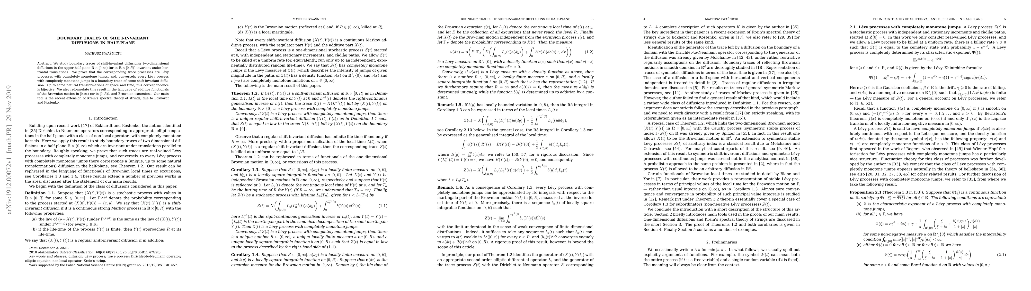 Thumbnail for Boundary traces of shift-invariant diffusions in half-plane