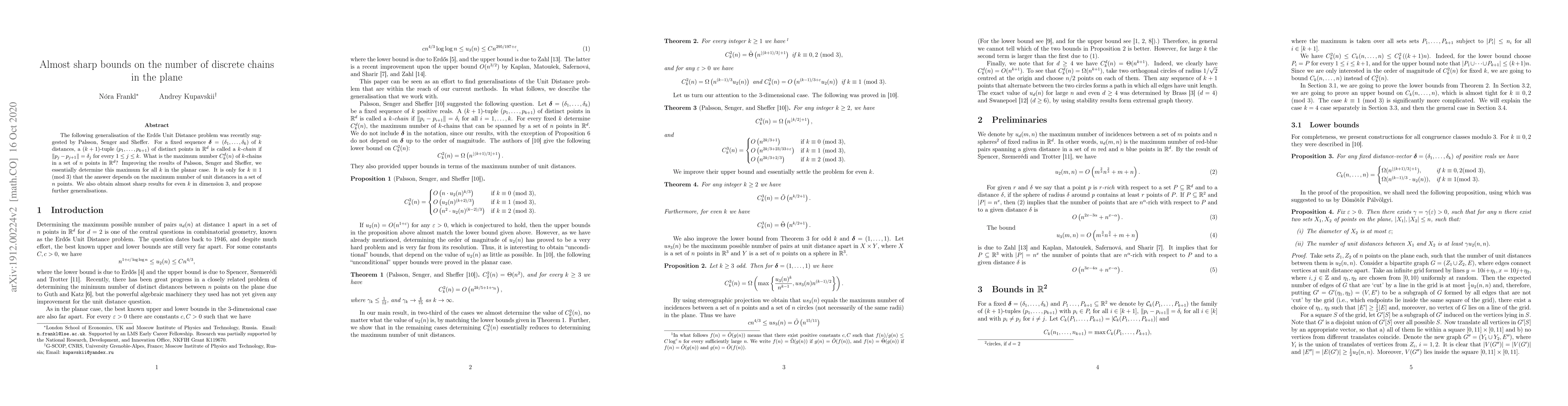 Thumbnail for Almost sharp bounds on the number of discrete chains in the plane