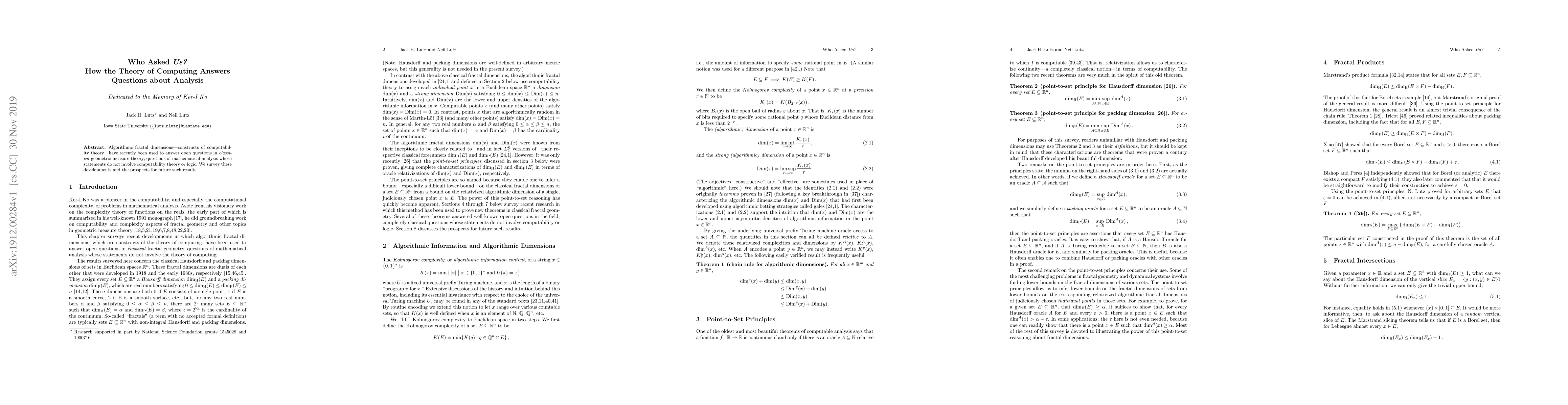 Thumbnail for Who Asked Us? How the Theory of Computing Answers Questions about
  Analysis
