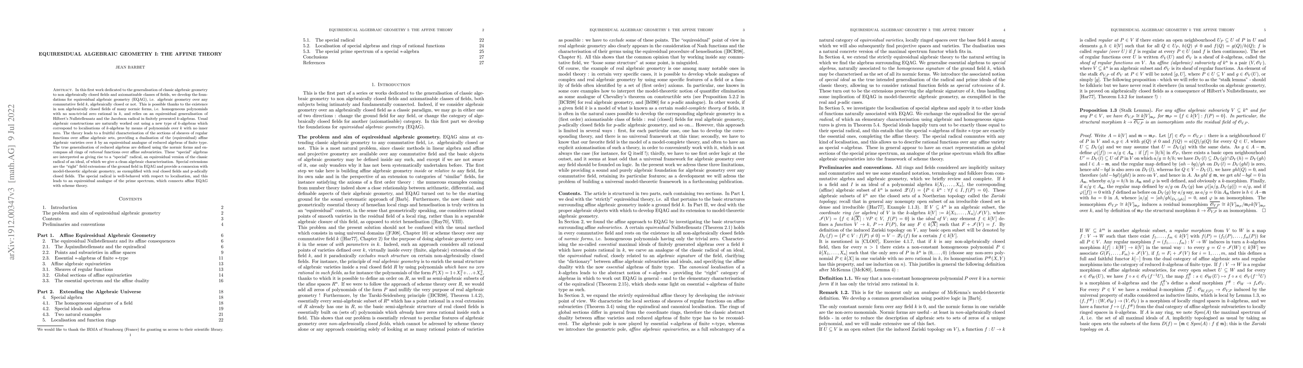 Thumbnail for Equiresidual algebraic geometry I: The affine theory