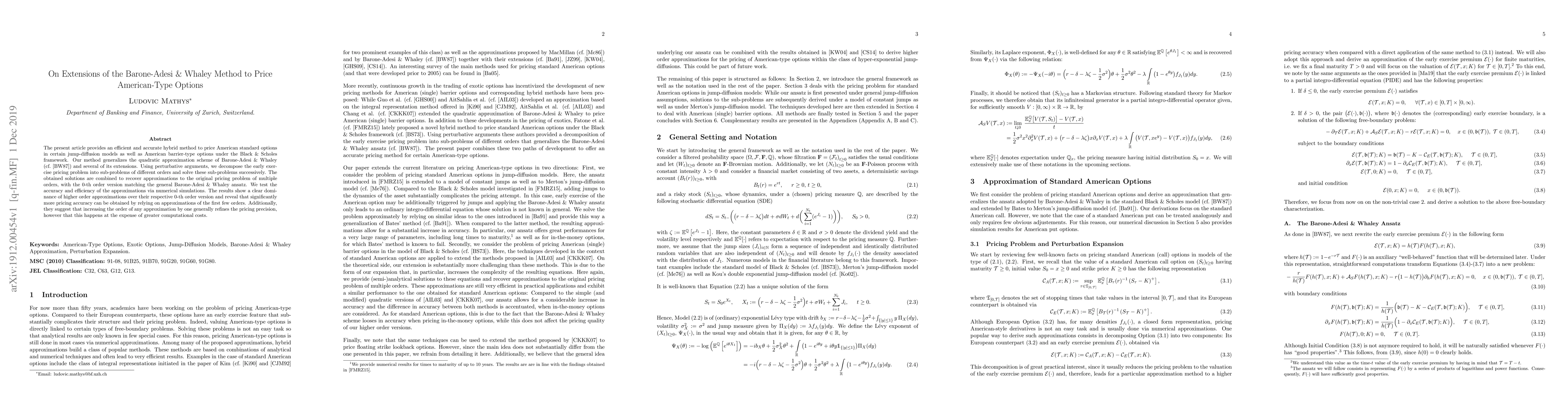 Thumbnail for On Extensions of the Barone-Adesi & Whaley Method to Price American-Type
  Options