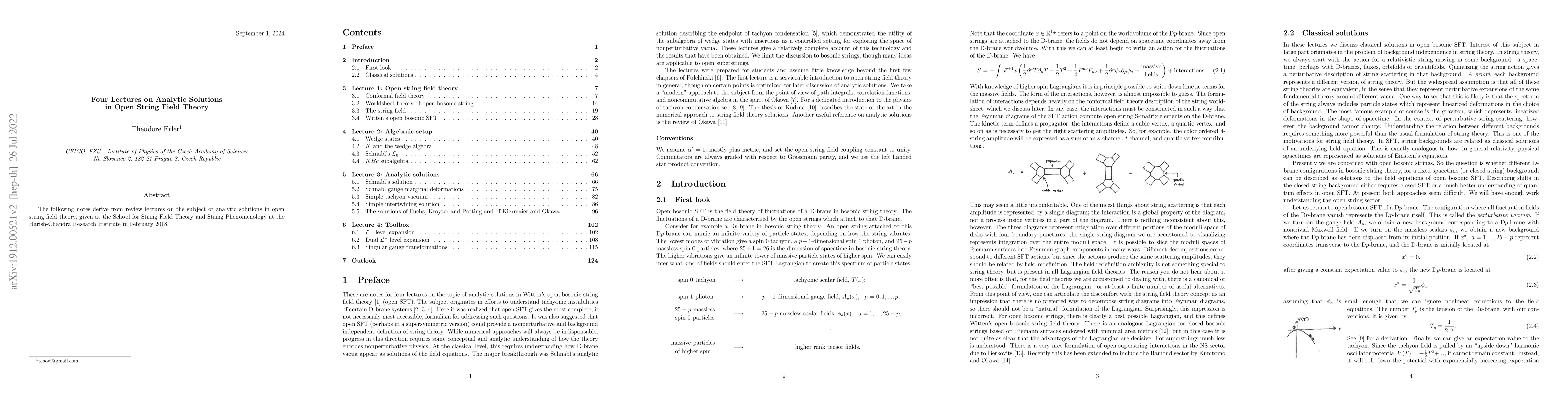 Thumbnail for Four Lectures on Analytic Solutions in Open String Field Theory
