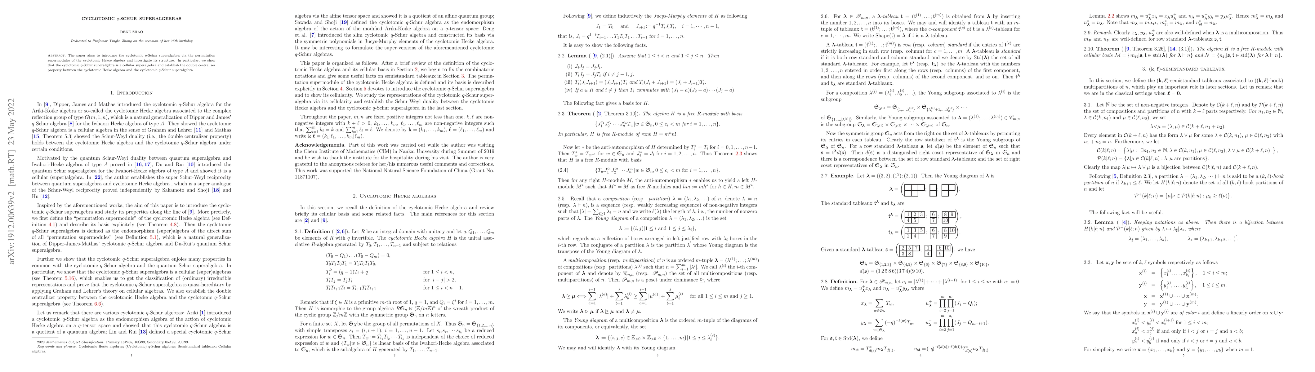 Thumbnail for Cyclotomic $q$-Schur superalgebras