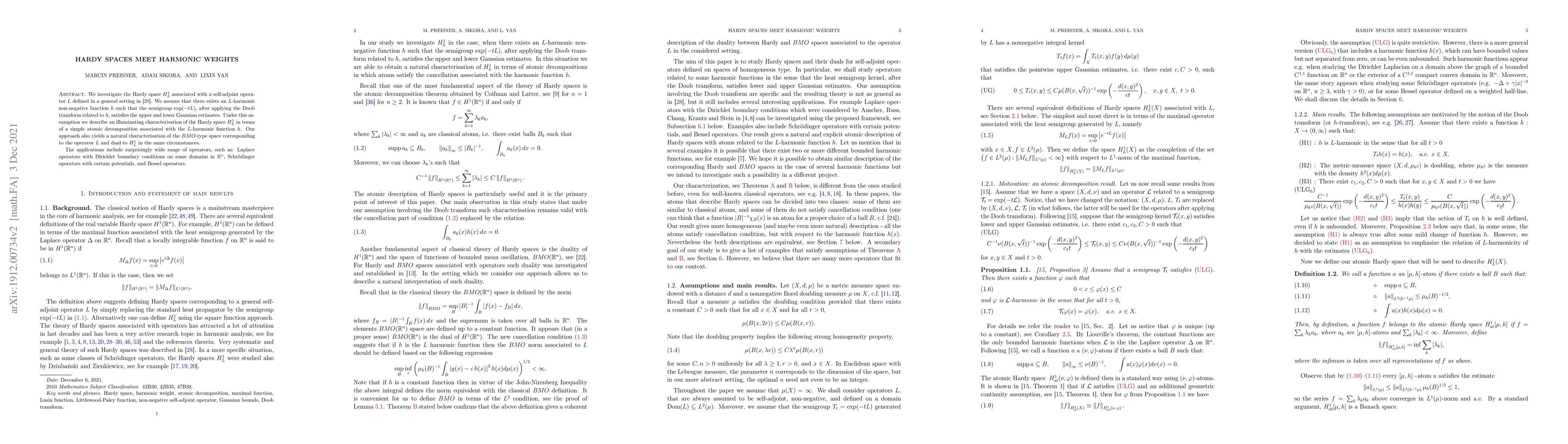 Thumbnail for Hardy spaces meet harmonic weights