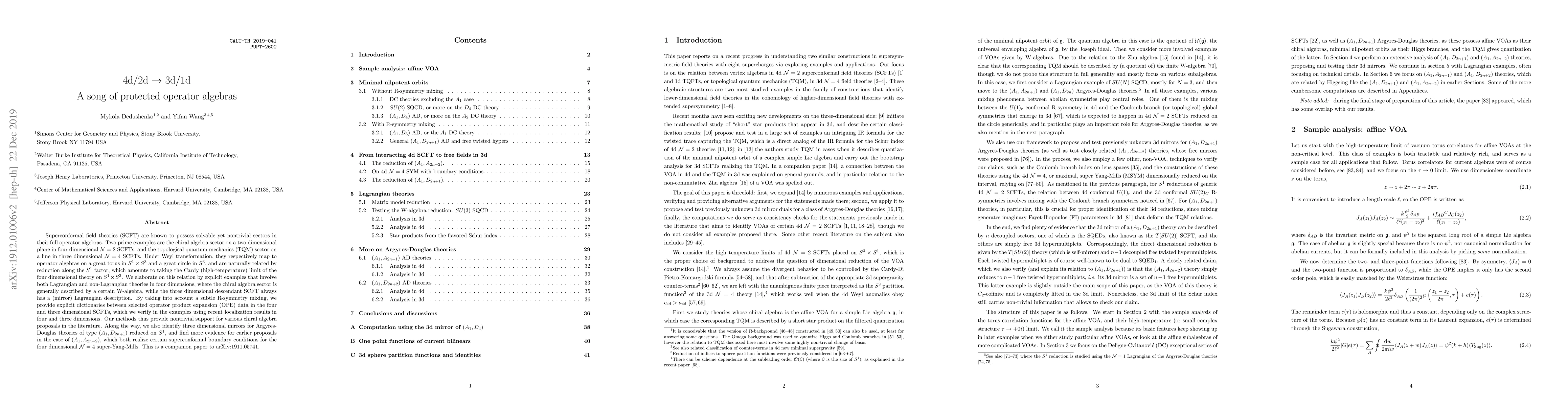 Thumbnail for 4d/2d $\rightarrow $ 3d/1d: A song of protected operator algebras