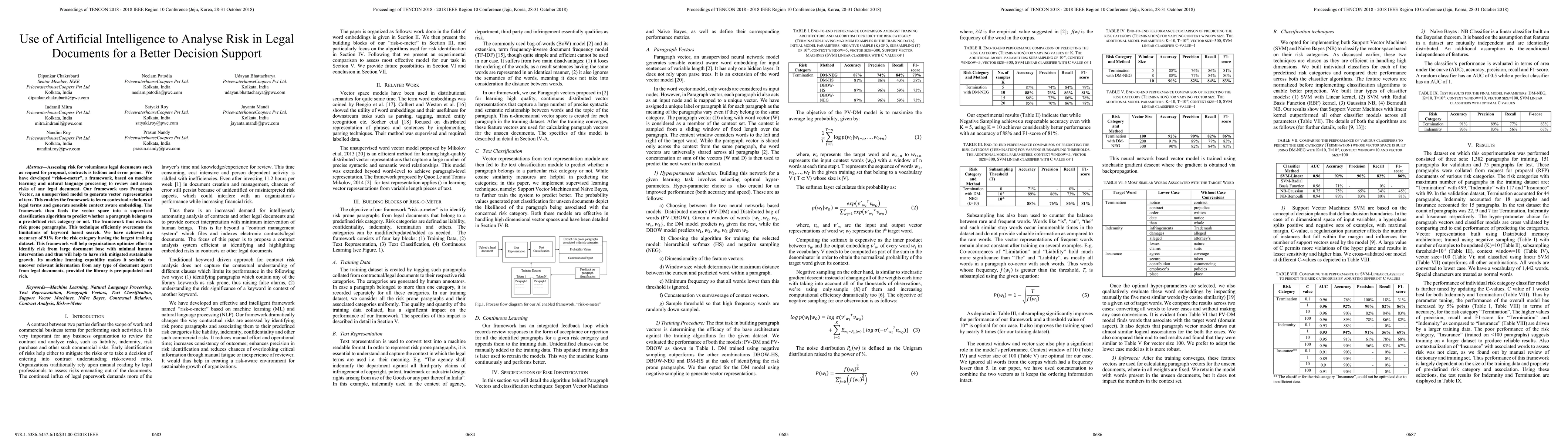 Thumbnail for Use of Artificial Intelligence to Analyse Risk in Legal Documents for a
  Better Decision Support