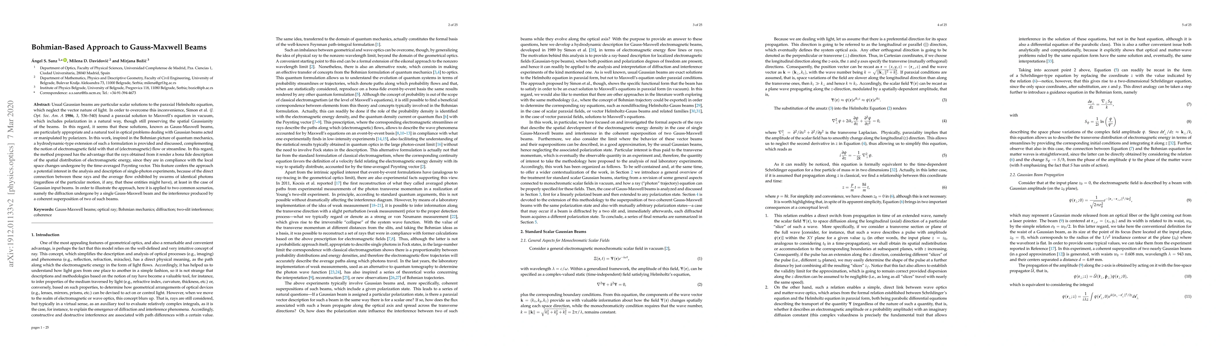 Thumbnail for Bohmian-based approach to Gauss-Maxwell beams