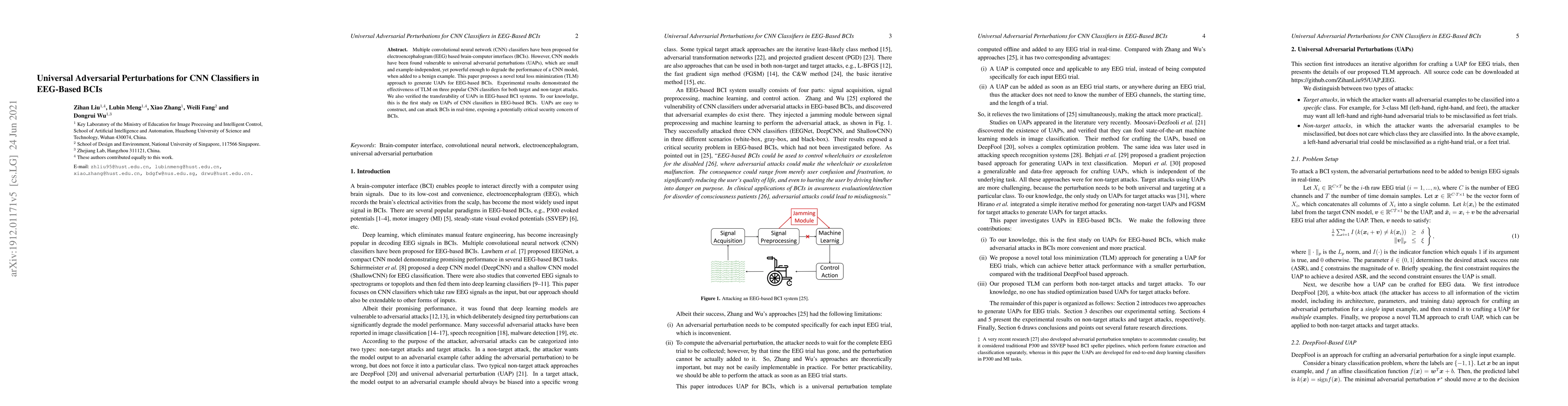 Thumbnail for Universal Adversarial Perturbations for CNN Classifiers in EEG-Based
  BCIs