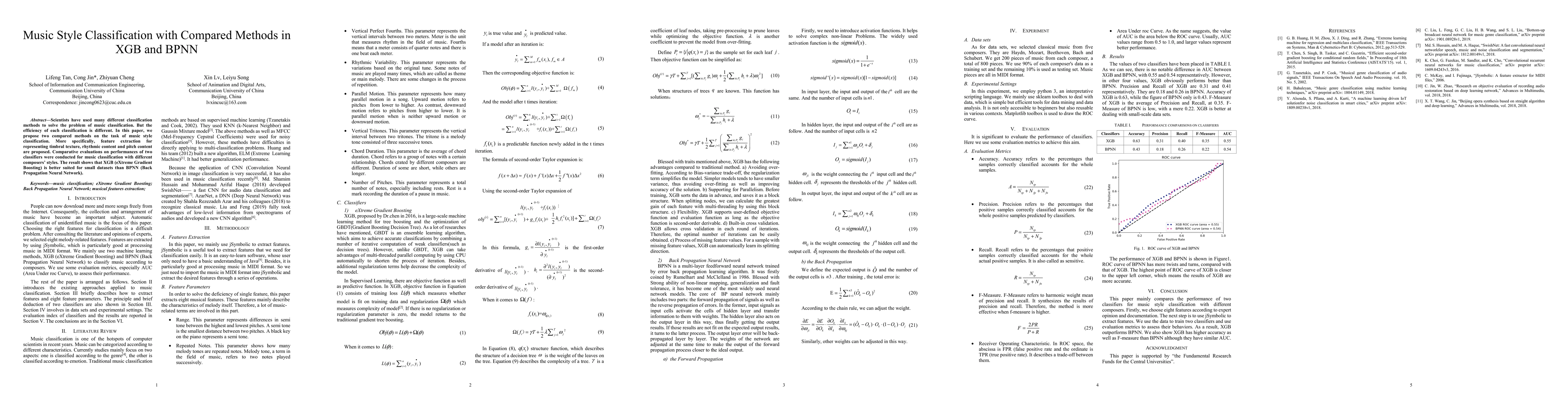 Thumbnail for Music Style Classification with Compared Methods in XGB and BPNN