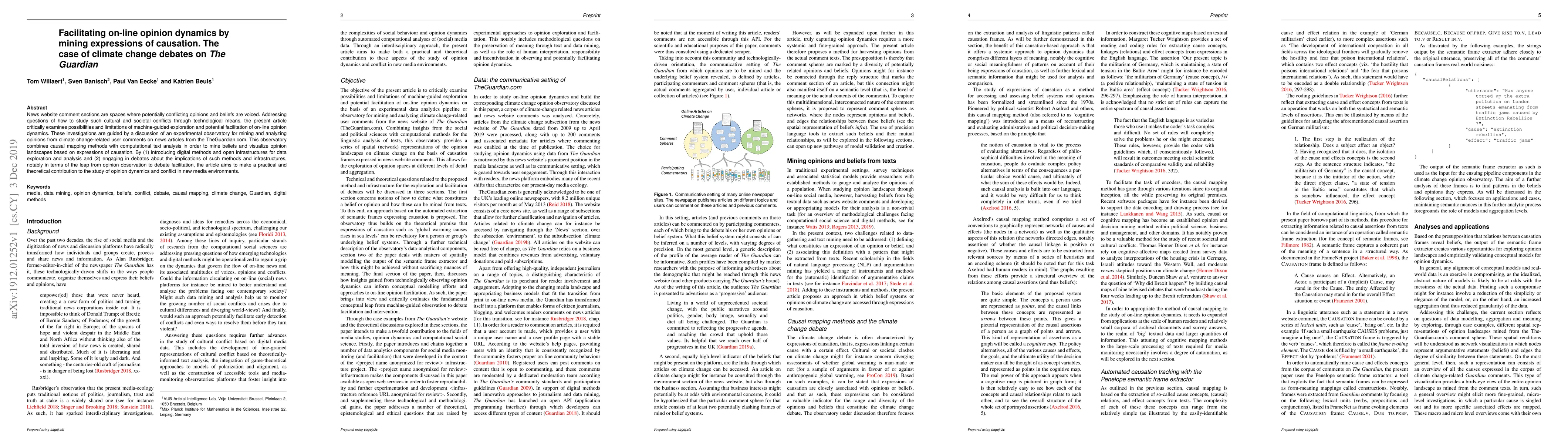 Thumbnail for Facilitating on-line opinion dynamics by mining expressions of
  causation. The case of climate change debates on The Guardian