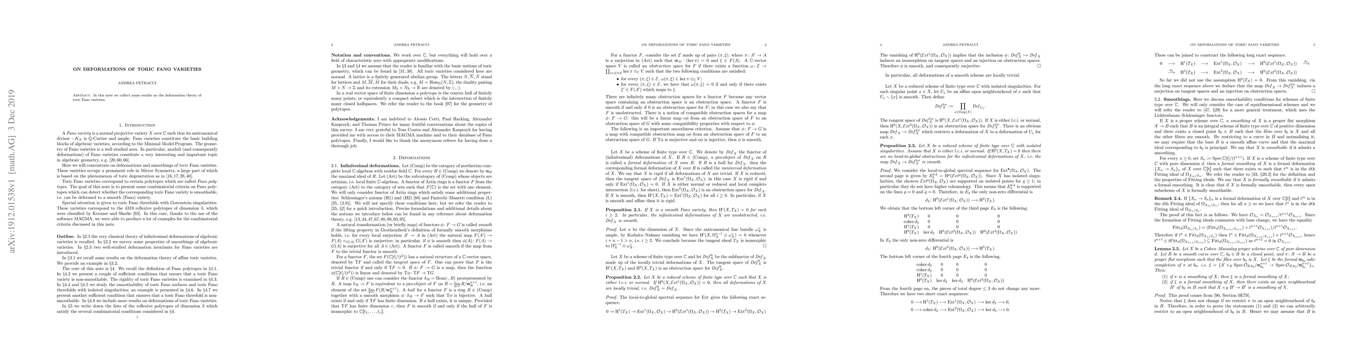 Thumbnail for On deformations of toric Fano varieties