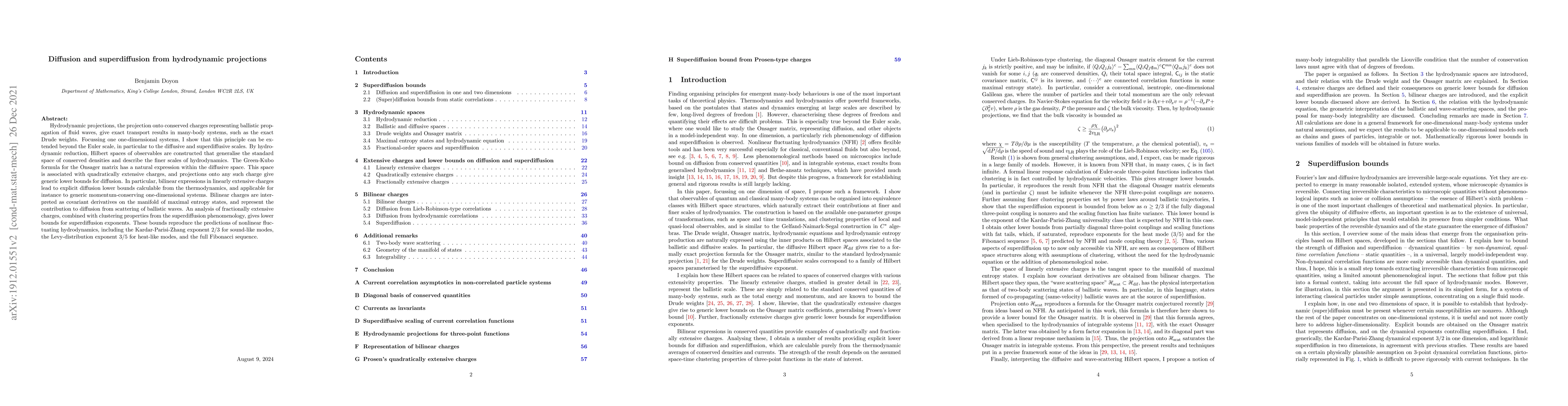 Thumbnail for Diffusion and superdiffusion from hydrodynamic projections