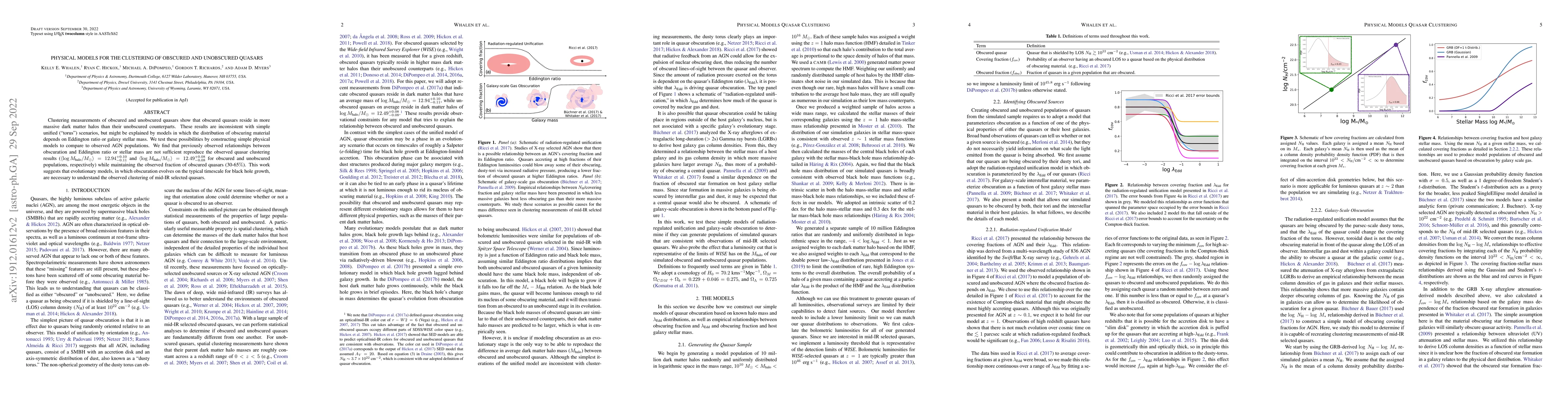 Thumbnail for Physical Models for the Clustering of Obscured and Unobscured Quasars