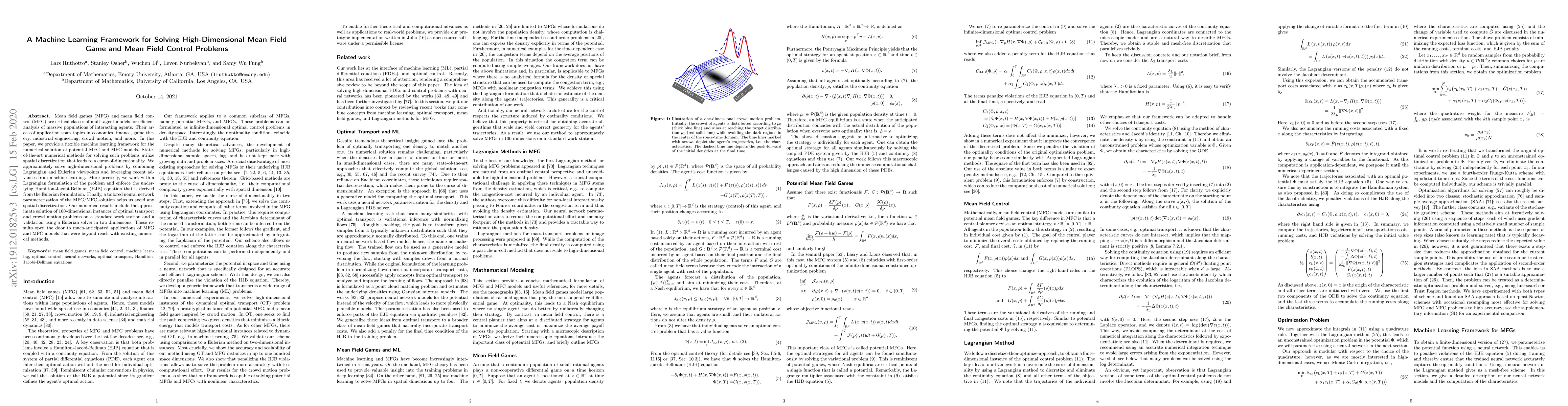 Thumbnail for A Machine Learning Framework for Solving High-Dimensional Mean Field
  Game and Mean Field Control Problems