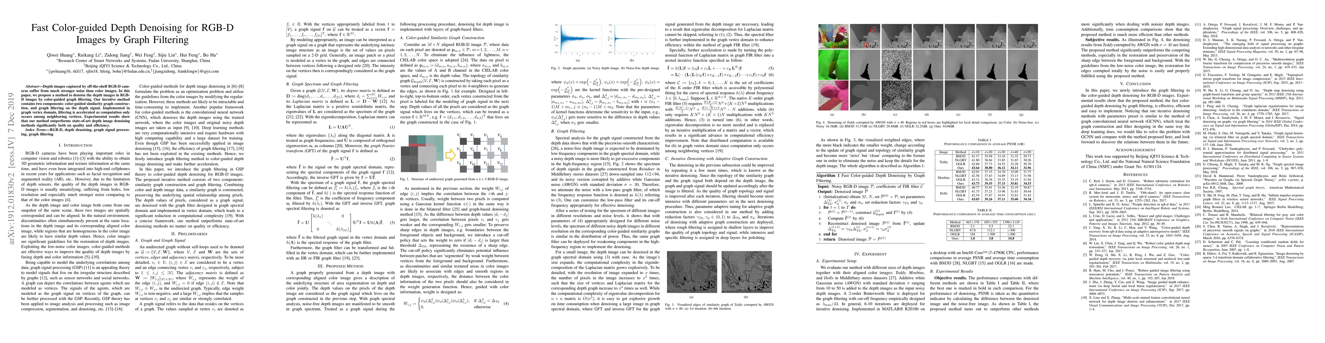 Thumbnail for Fast Color-guided Depth Denoising for RGB-D Images by Graph Filtering