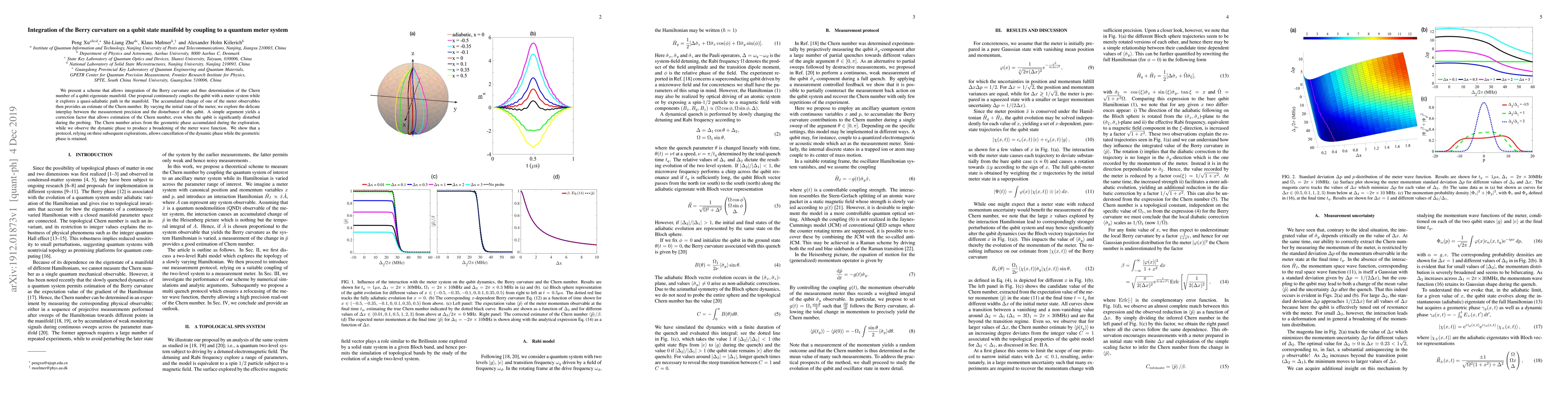 Thumbnail for Integration of the Berry curvature on a qubit state manifold by coupling
  to a quantum meter system