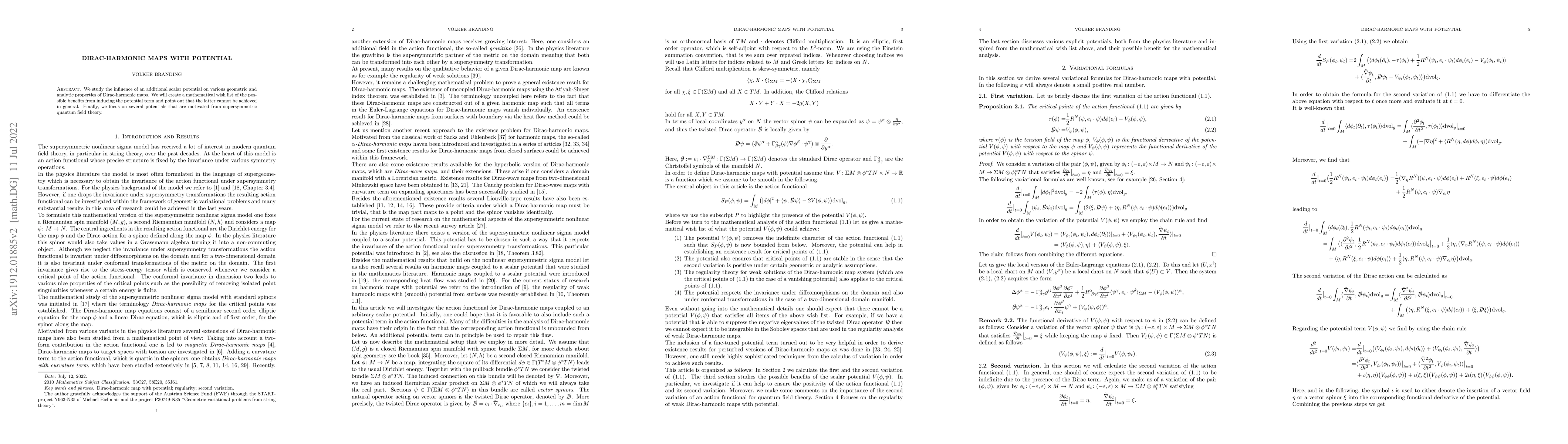 Thumbnail for Dirac-harmonic maps with potential