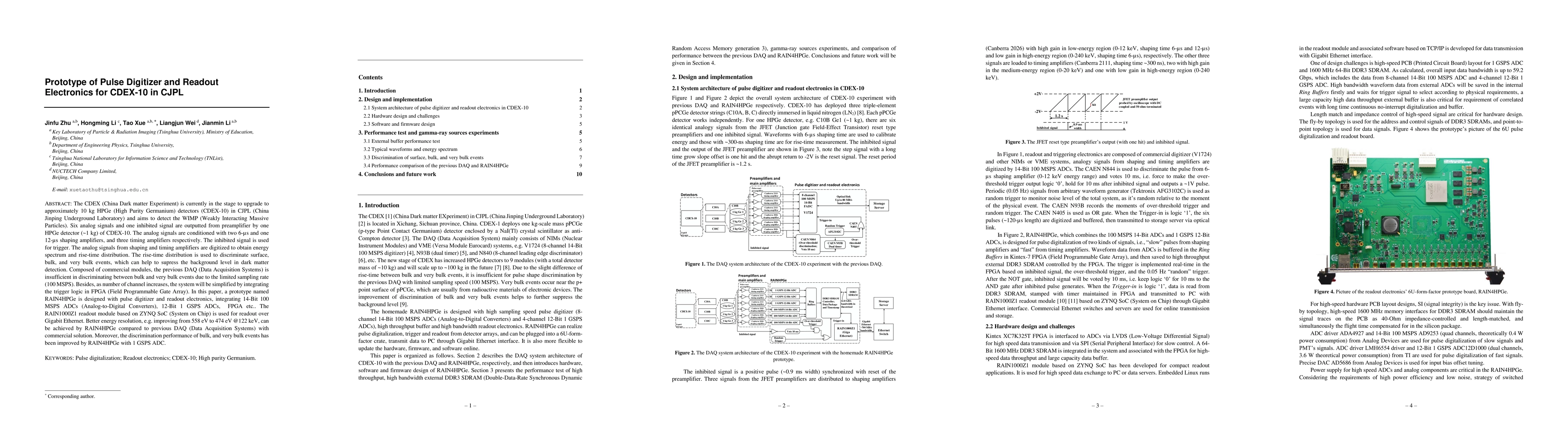 Thumbnail for Prototype of Pulse Digitizer and Readout Electronics for CDEX-10 in CJPL
