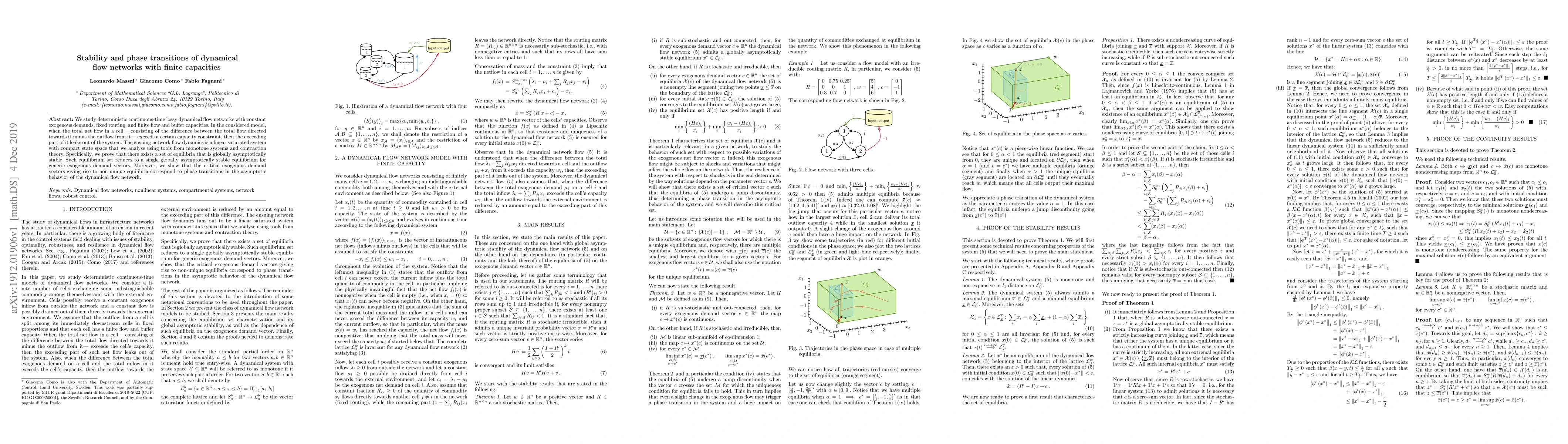 Thumbnail for Stability and phase transitions of dynamical flow networks with finite
  capacities