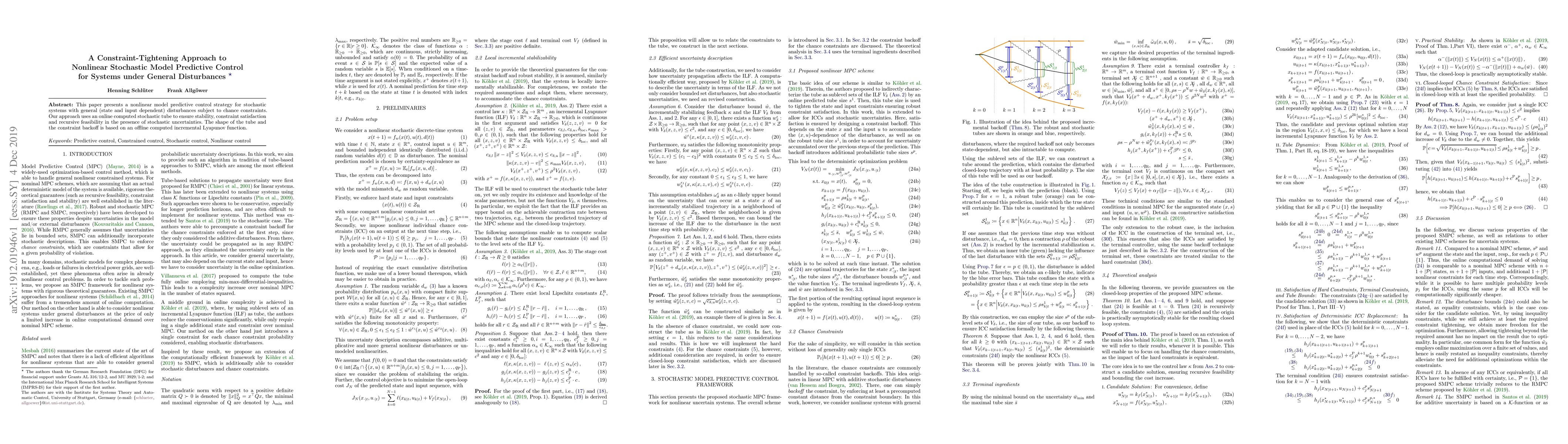 Thumbnail for A Constraint-Tightening Approach to Nonlinear Stochastic Model
  Predictive Control for Systems under General Disturbances