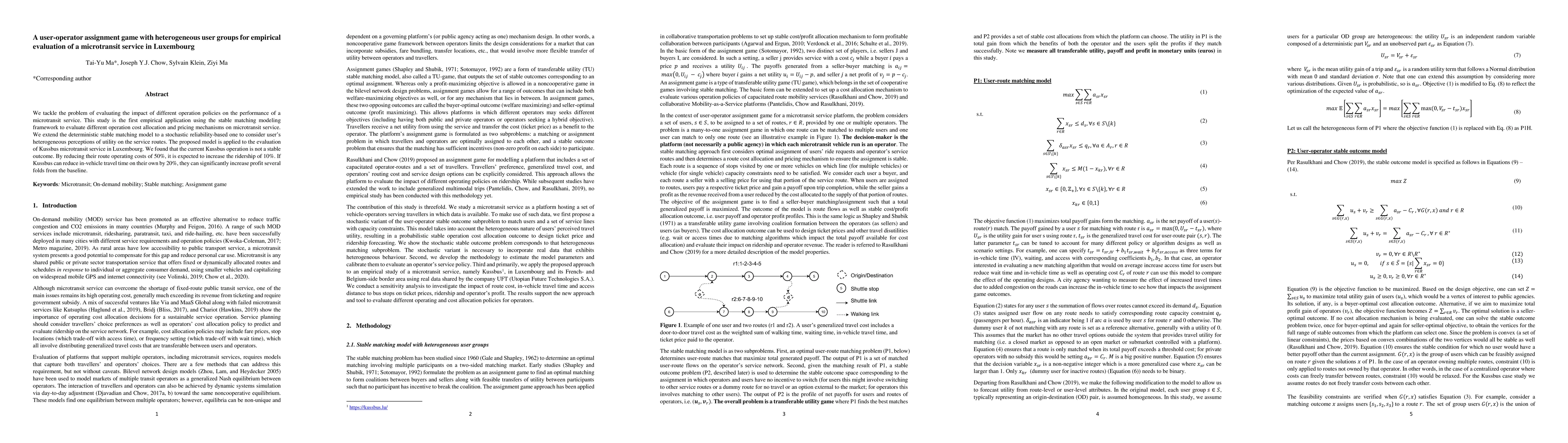 Thumbnail for A user-operator assignment game with heterogeneous user groups for
  empirical evaluation of a microtransit service in Luxembourg