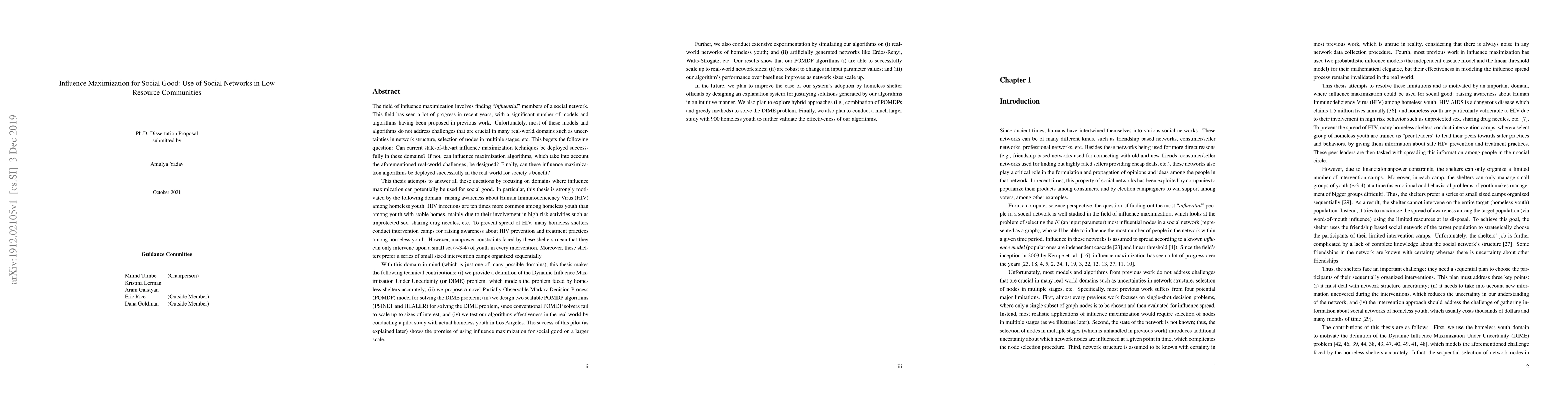 Thumbnail for Influence Maximization for Social Good: Use of Social Networks in Low
  Resource Communities