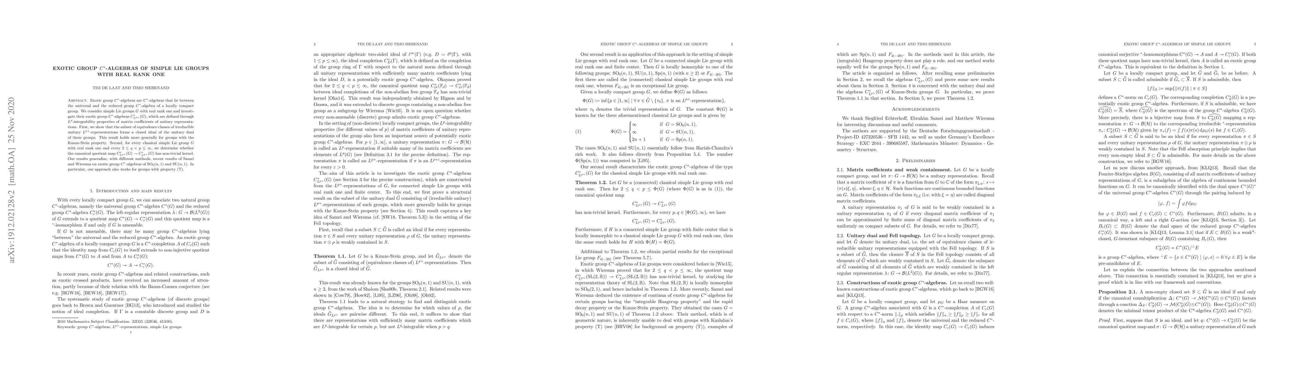 Thumbnail for Exotic group $C^*$-algebras of simple Lie groups with real rank one