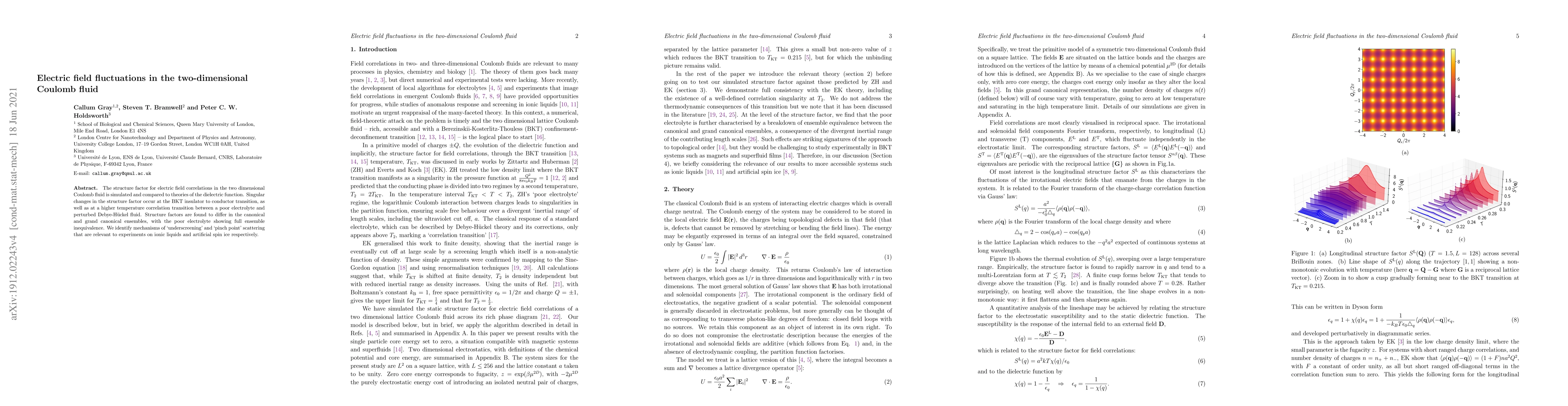 Thumbnail for Electric field fluctuations in the two-dimensional Coulomb fluid