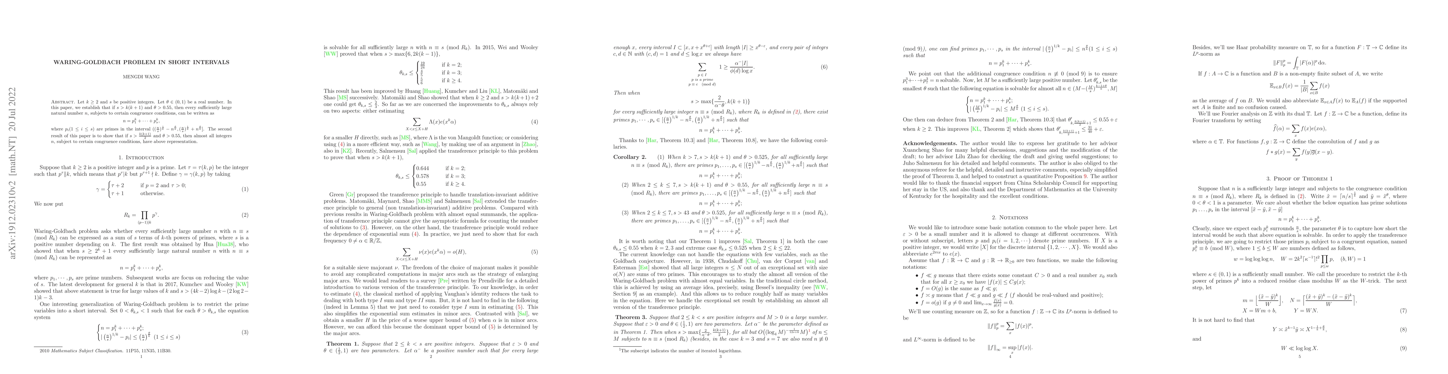 Thumbnail for Waring-Goldbach problem in short intervals