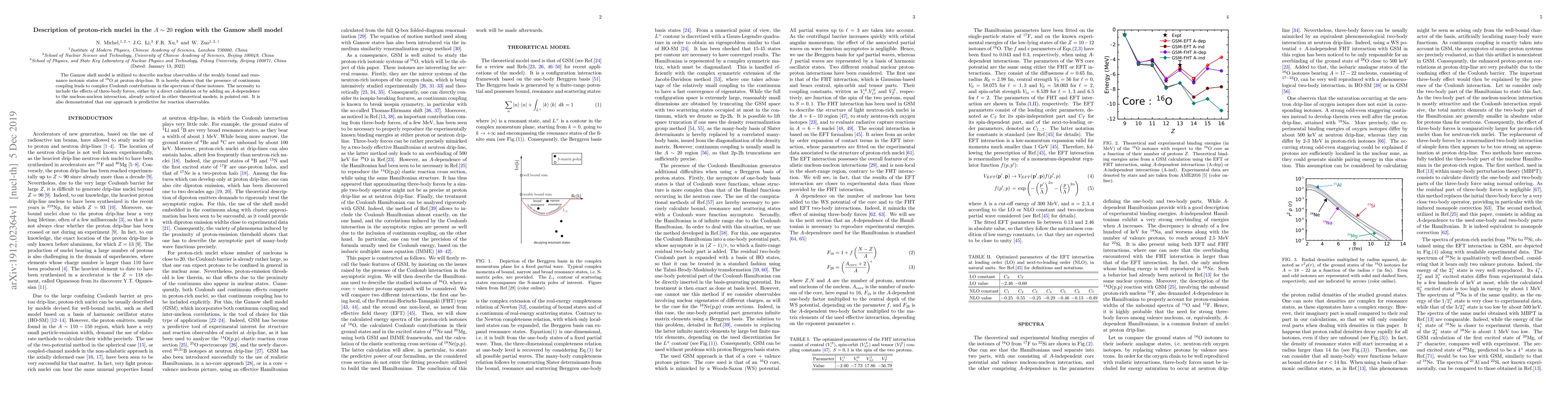 Thumbnail for Description of proton-rich nuclei in the $A \sim 20$ region with the
  Gamow shell model