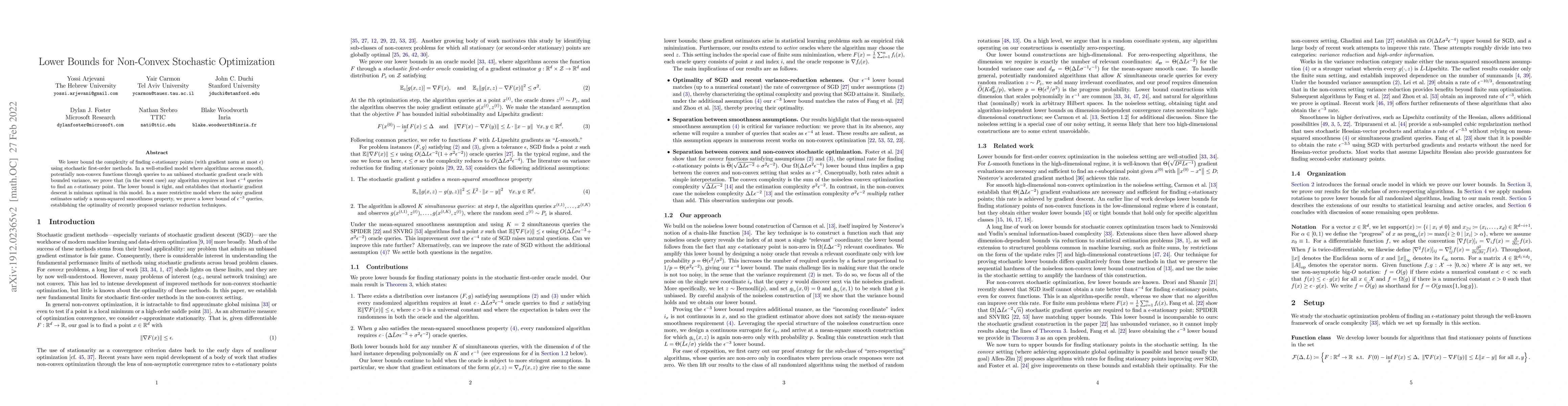 Thumbnail for Lower Bounds for Non-Convex Stochastic Optimization