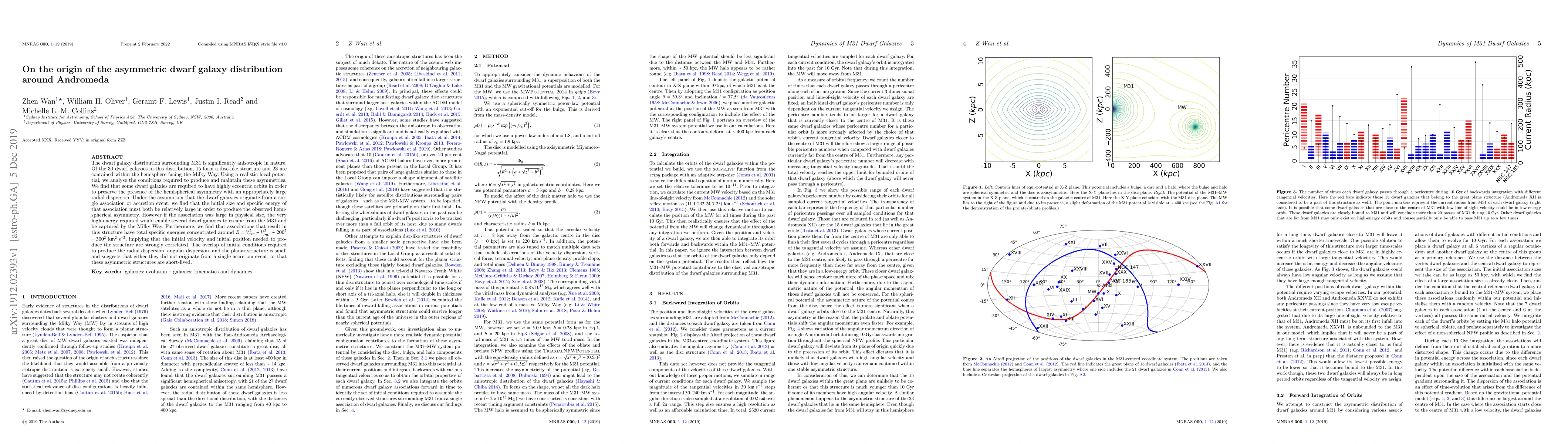 Thumbnail for On the origin of the asymmetric dwarf galaxy distribution around
  Andromeda