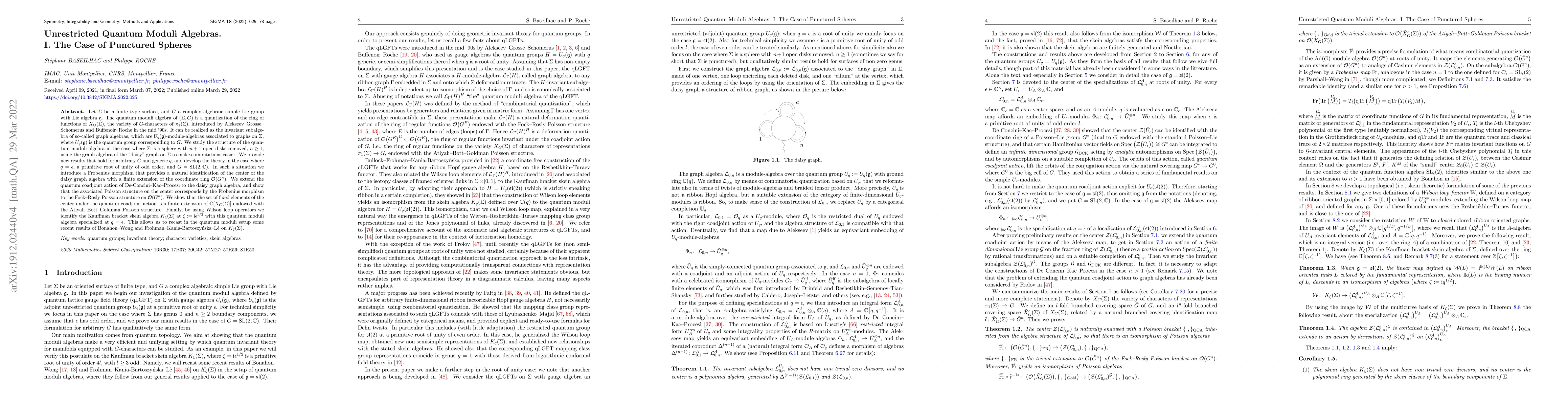 Thumbnail for Unrestricted Quantum Moduli Algebras. I. The Case of Punctured Spheres
