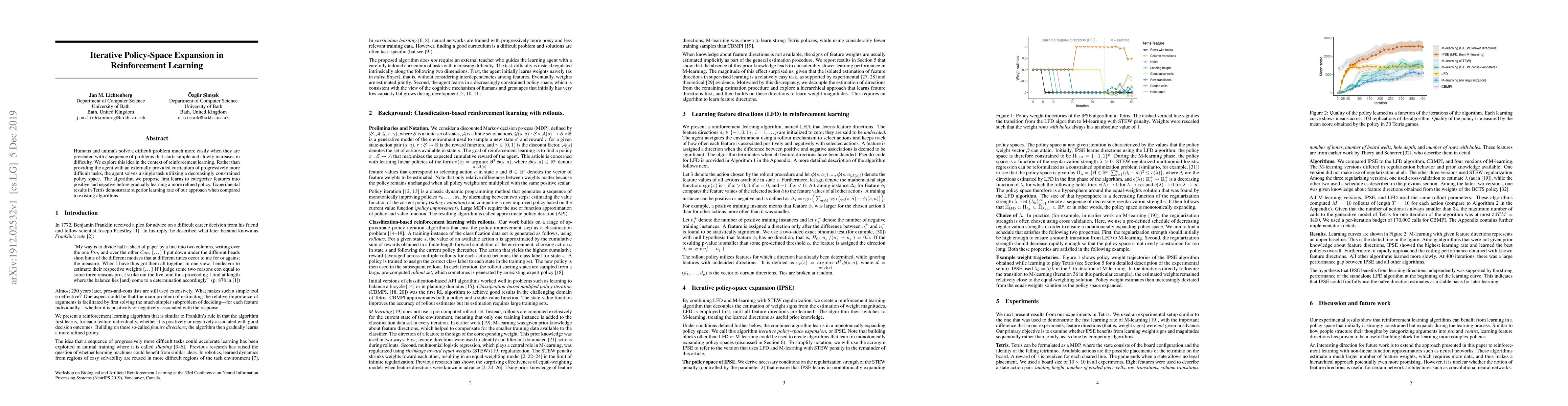 Thumbnail for Iterative Policy-Space Expansion in Reinforcement Learning