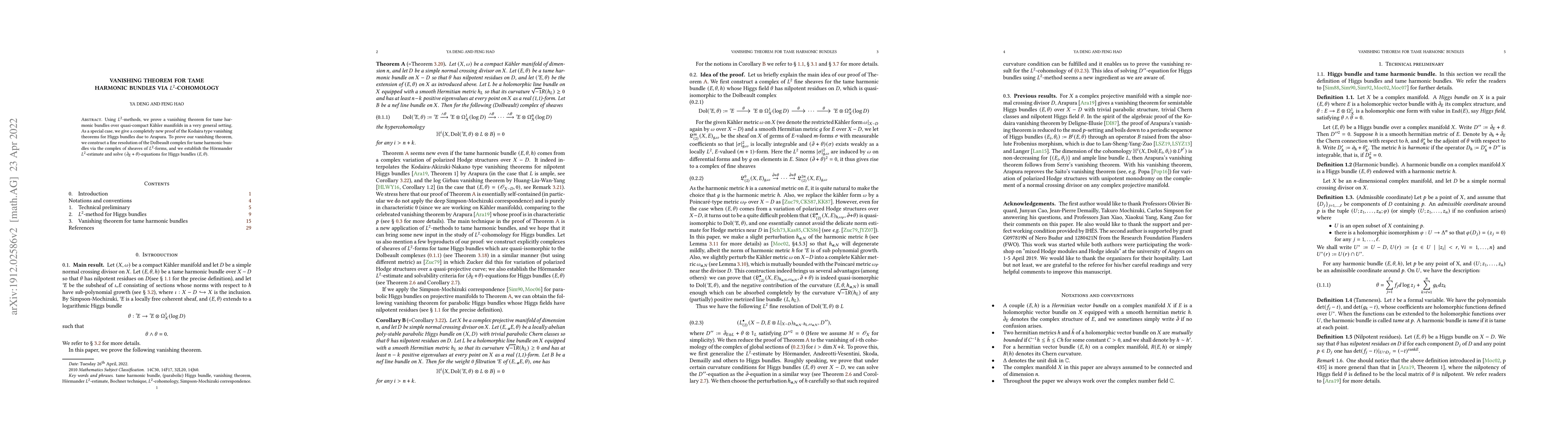 Thumbnail for Vanishing theorem for tame harmonic bundles via $L^2$-cohomology