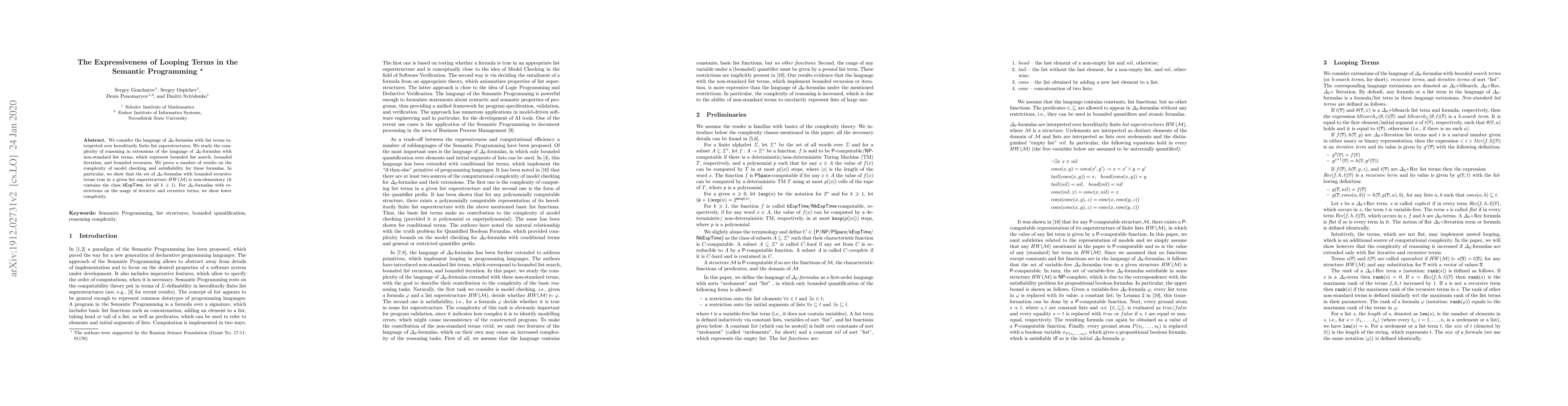 Thumbnail for The Expressiveness of Looping Terms in the Semantic Programming