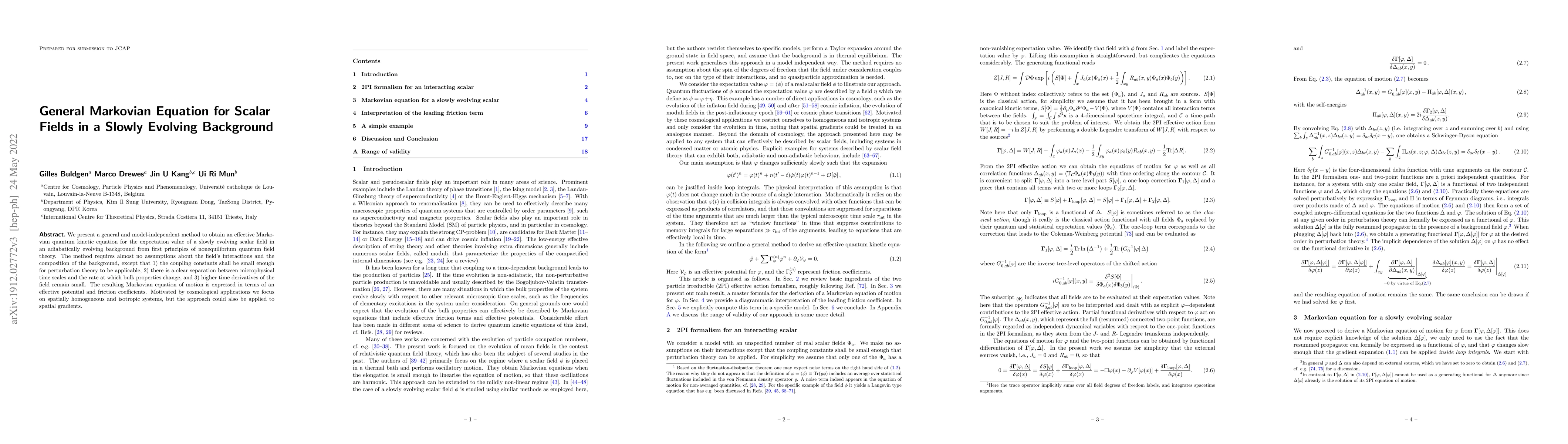 Thumbnail for General Markovian Equation for Scalar Fields in a Slowly Evolving
  Background