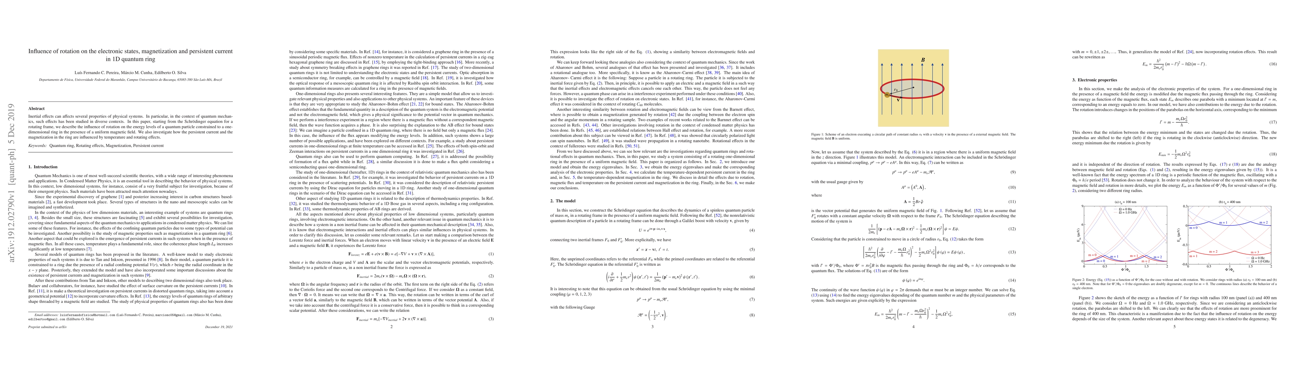 Thumbnail for Influence of rotation on the electronic states, magnetization and
  persistent current in 1D quantum ring