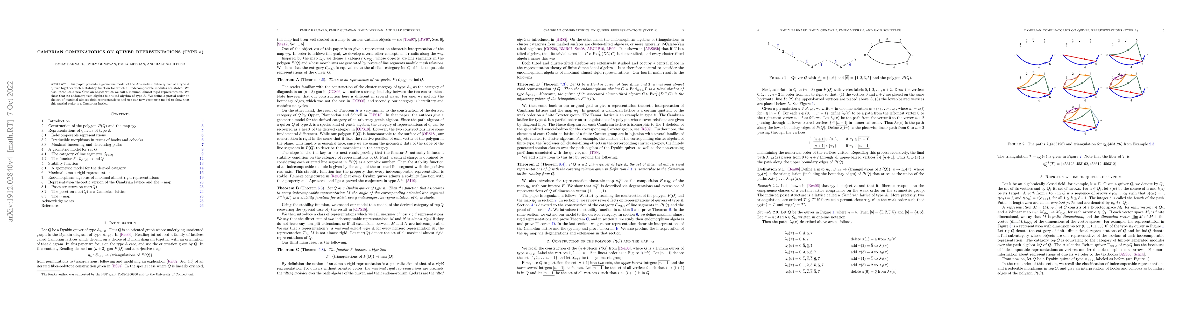 Thumbnail for Cambrian combinatorics on quiver representations (type A)